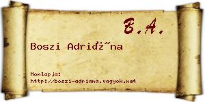 Boszi Adriána névjegykártya